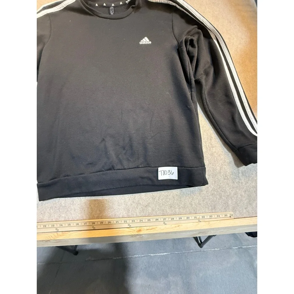 Adidas Mens Primegreen 3-Stripe Crewneck‎ Sweatshirt Black XL H30835